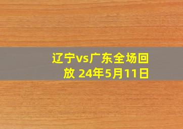 辽宁vs广东全场回放 24年5月11日